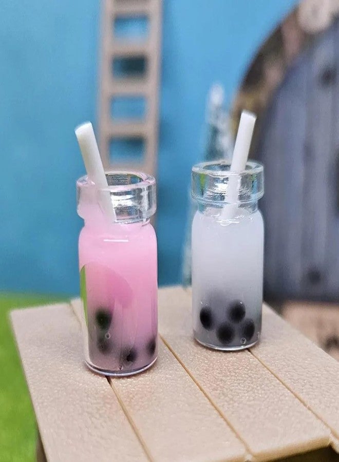 RillyRellow Miniature Bubble Tea Cups, Tiny Resin Bubble Tea Cup, Milk Tea Cup, Boba Tea Cup, Coffee Cup, 1/12, for Dollhouse, Miniature Kitchen Accessories, Dollhouse Miniature Crafts (10PCS) (Cream) - Image 5